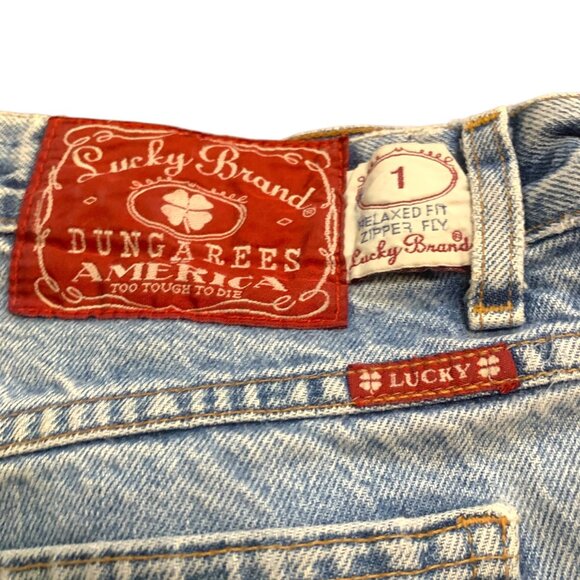 VTG Lucky Brand Men’s Blue Faded Jeans Denim 36x32 Relax Fit Zip Made in USA - Picture 15 of 16